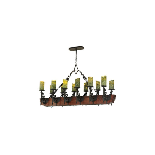 Tudor 15 Light 60" Wide Wrought Iron Candle Style Chandelier