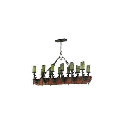 Tudor 15 Light 60" Wide Wrought Iron Candle Style Chandelier