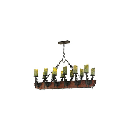 Tudor 15 Light 60" Wide Wrought Iron Candle Style Chandelier