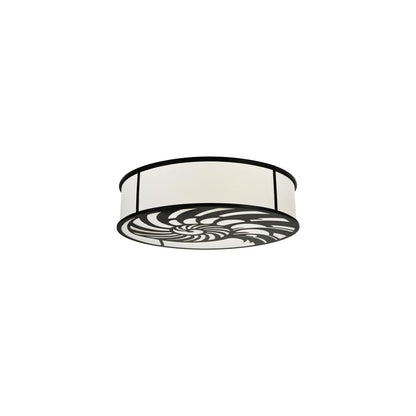 Nautilus 10 Light 60" Wide Flush Mount Drum Ceiling Fixture - Antique Iron Gate Finish