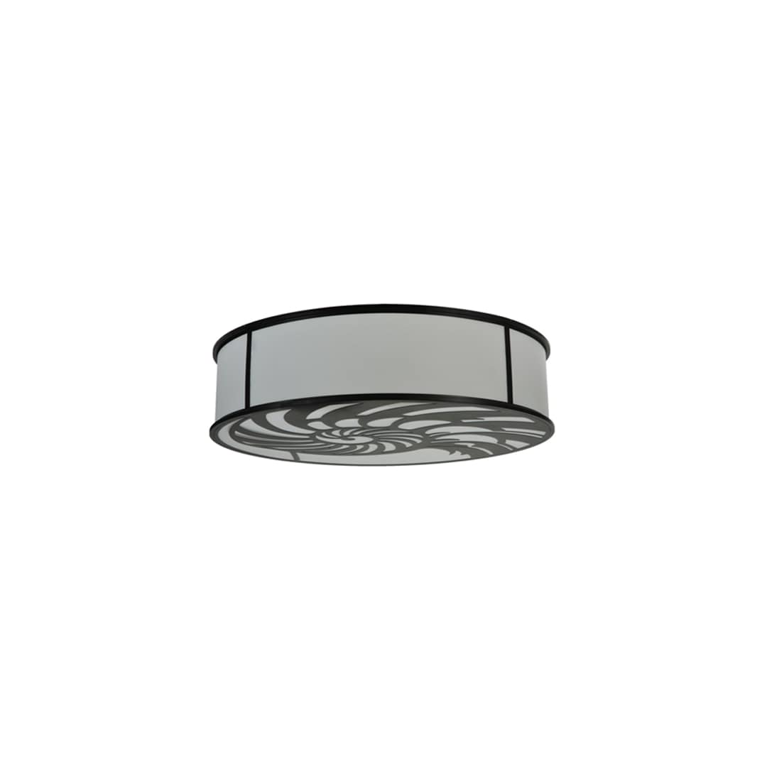 Nautilus 10 Light 60" Wide Flush Mount Drum Ceiling Fixture - Antique Iron Gate Finish