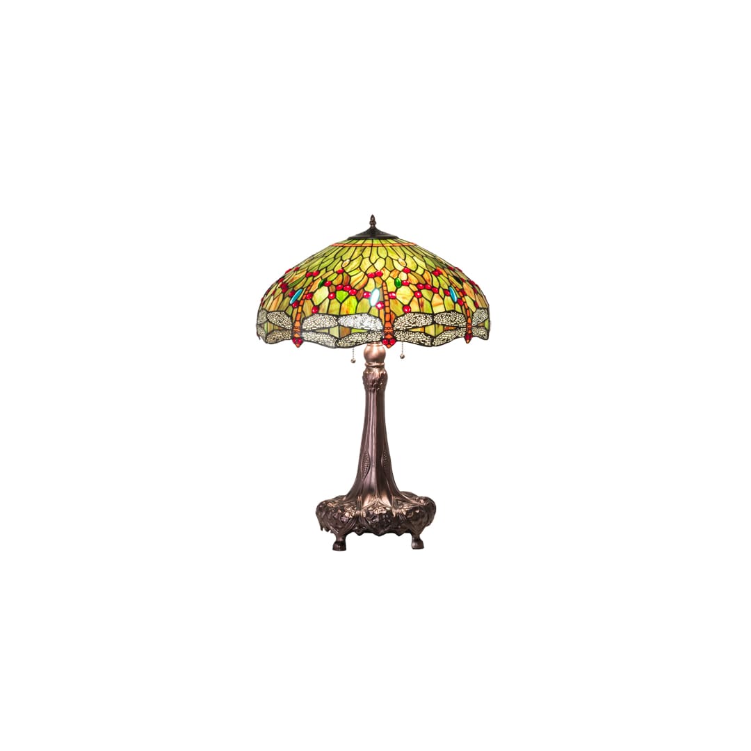 Tiffany Hanginghead Dragonfly 3 Light 31" Tall Buffet Table Lamp