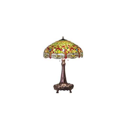 Tiffany Hanginghead Dragonfly 3 Light 31" Tall Buffet Table Lamp