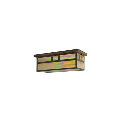 Hyde Park Double Bar Mission 2 Light 22" Wide Flush Mount Ceiling Fixture - Vintage Copper Finish