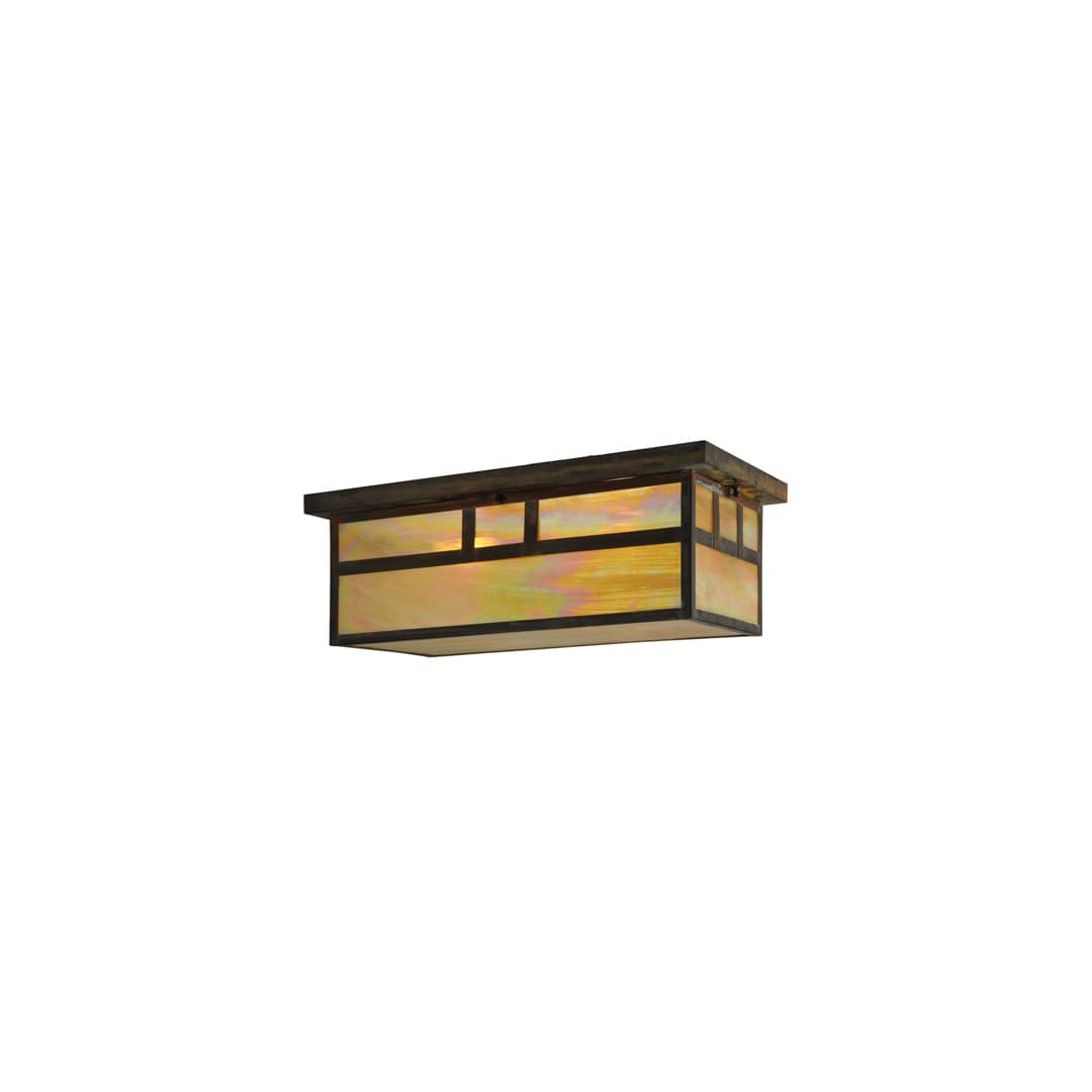 Hyde Park Double Bar Mission 2 Light 22" Wide Flush Mount Ceiling Fixture - Vintage Copper Finish