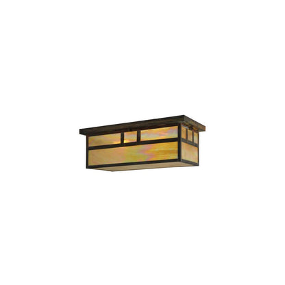 Hyde Park Double Bar Mission 2 Light 22" Wide Flush Mount Ceiling Fixture - Vintage Copper Finish