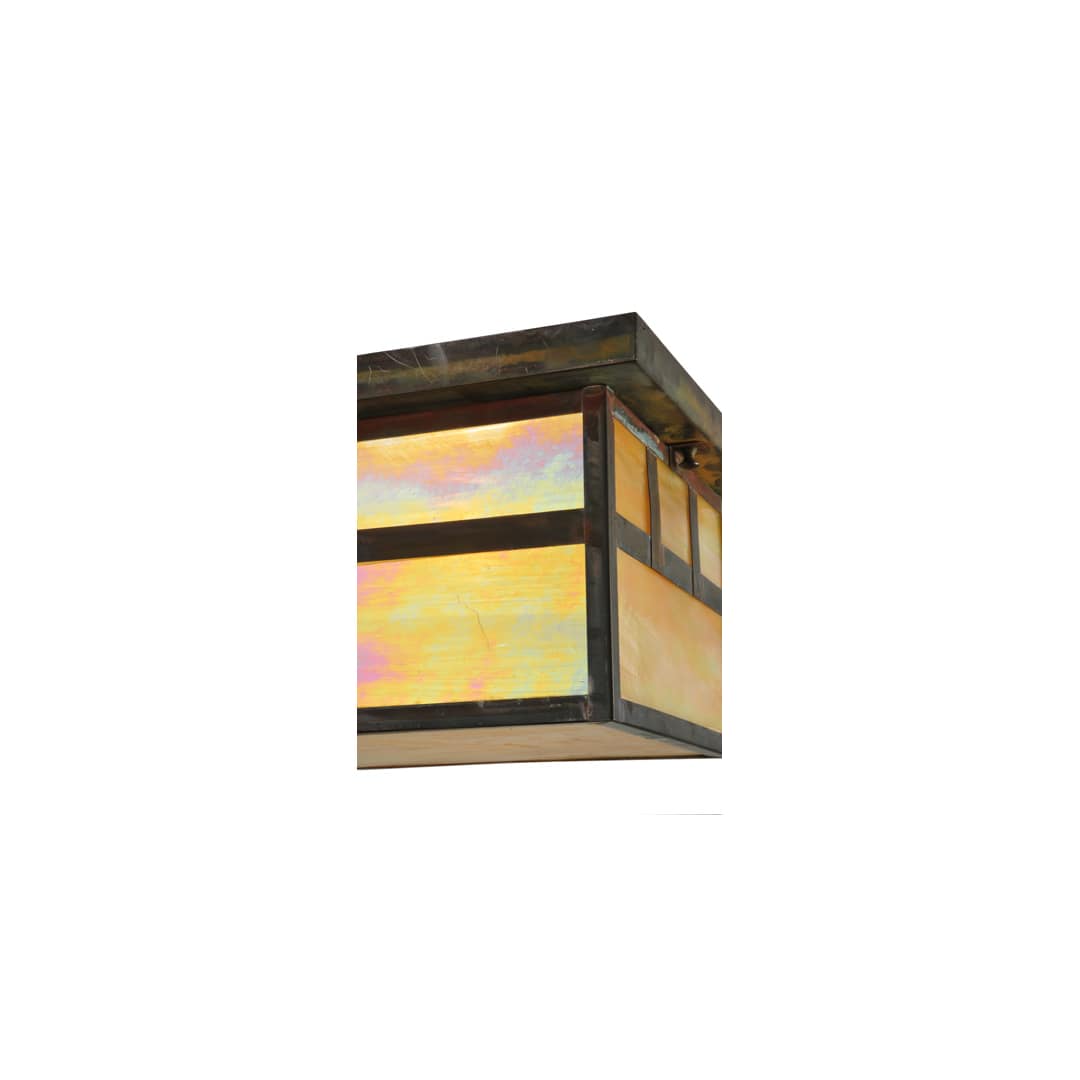 Hyde Park Double Bar Mission 2 Light 22" Wide Flush Mount Ceiling Fixture - Vintage Copper Finish