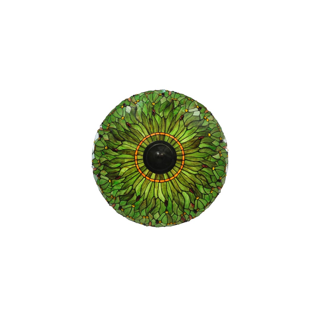 Tiffany Hanginghead Dragonfly 5 Light 38" Wide Semi-Flush Bowl Ceiling Fixture