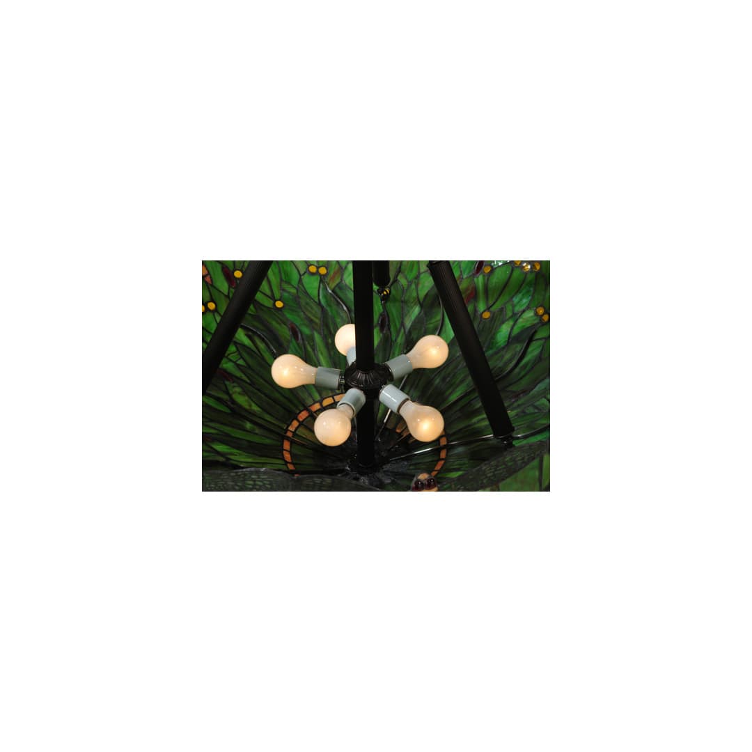 Tiffany Hanginghead Dragonfly 5 Light 38" Wide Semi-Flush Bowl Ceiling Fixture