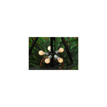 Tiffany Hanginghead Dragonfly 5 Light 38" Wide Semi-Flush Bowl Ceiling Fixture