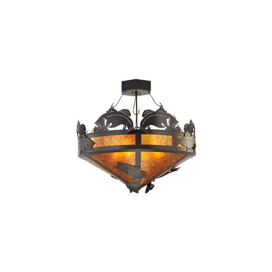 Catch of the Day 4 Light 38" Wide Semi-Flush Ceiling Fixture
