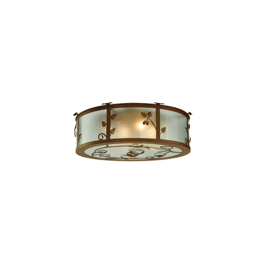 Oak Leaf and Acorn 4 Light 30" Wide Flush Mount Drum Ceiling Fixture