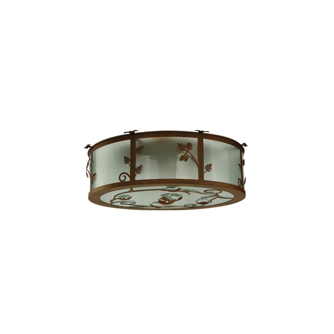 Oak Leaf and Acorn 4 Light 30" Wide Flush Mount Drum Ceiling Fixture