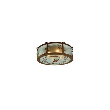 Oak Leaf and Acorn 4 Light 30" Wide Flush Mount Drum Ceiling Fixture