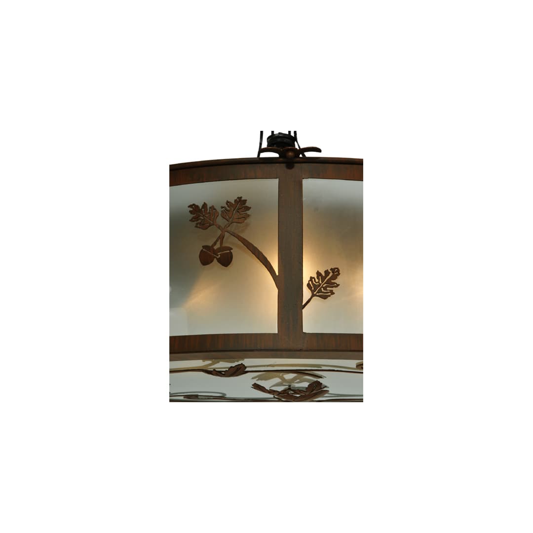 Oak Leaf and Acorn 4 Light 30" Wide Flush Mount Drum Ceiling Fixture