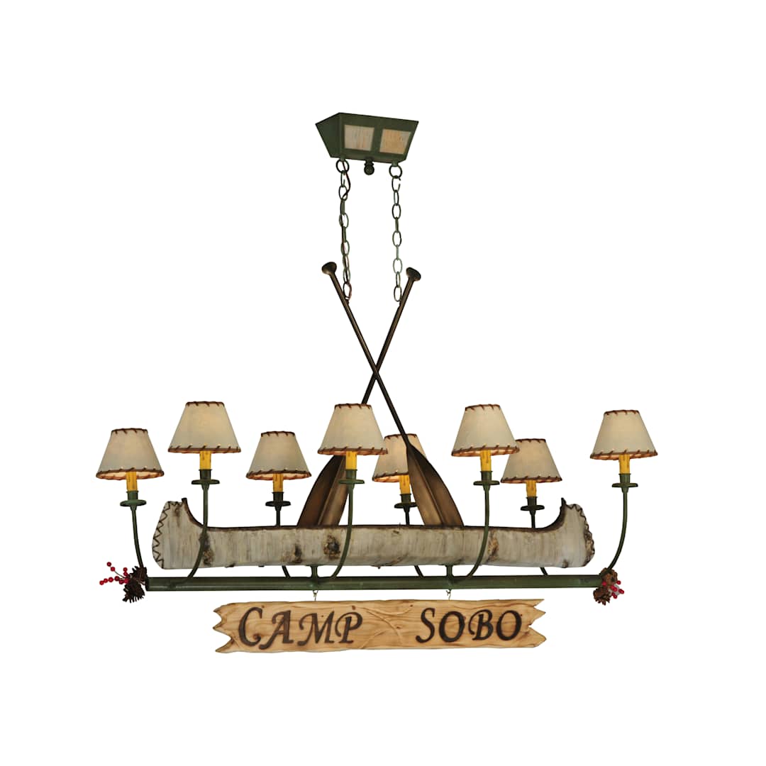 51.5" L Personalized Canoe 8 Light Chandelier