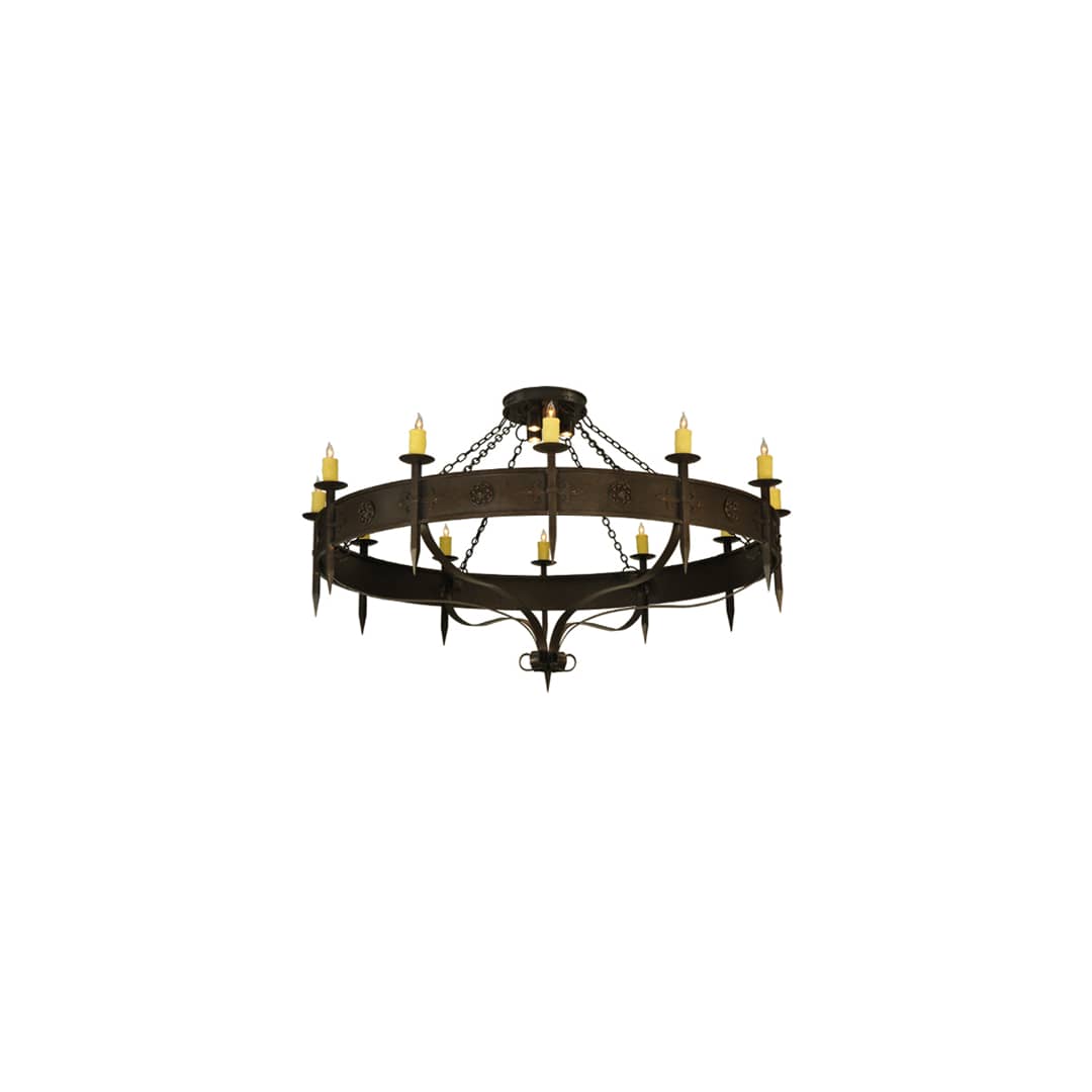 Warwick 12 Light 72" Wide Taper Candle Style Chandelier - Gilded Tobacco Finish