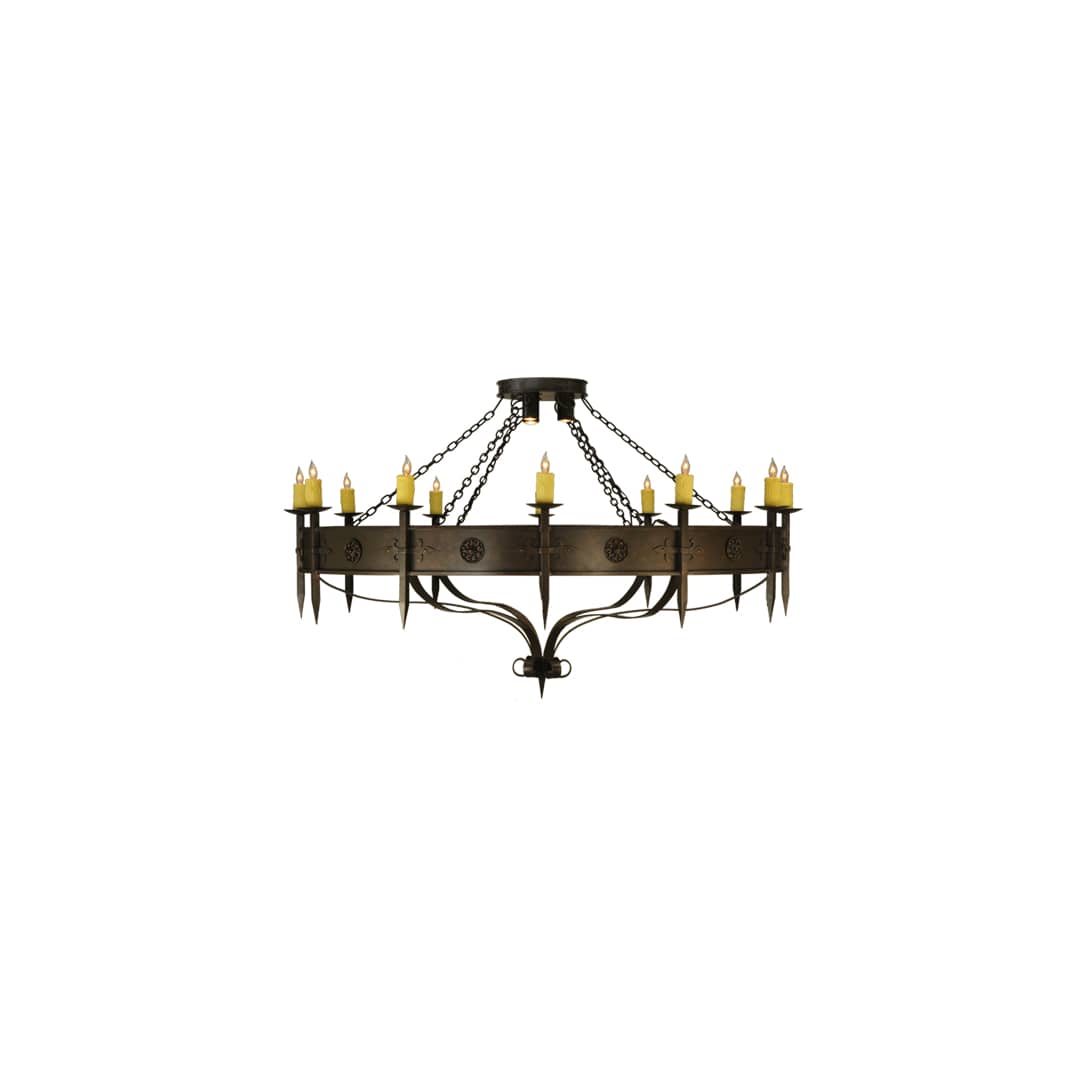 Warwick 12 Light 72" Wide Taper Candle Style Chandelier - Gilded Tobacco Finish