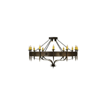 Warwick 12 Light 72" Wide Taper Candle Style Chandelier - Gilded Tobacco Finish