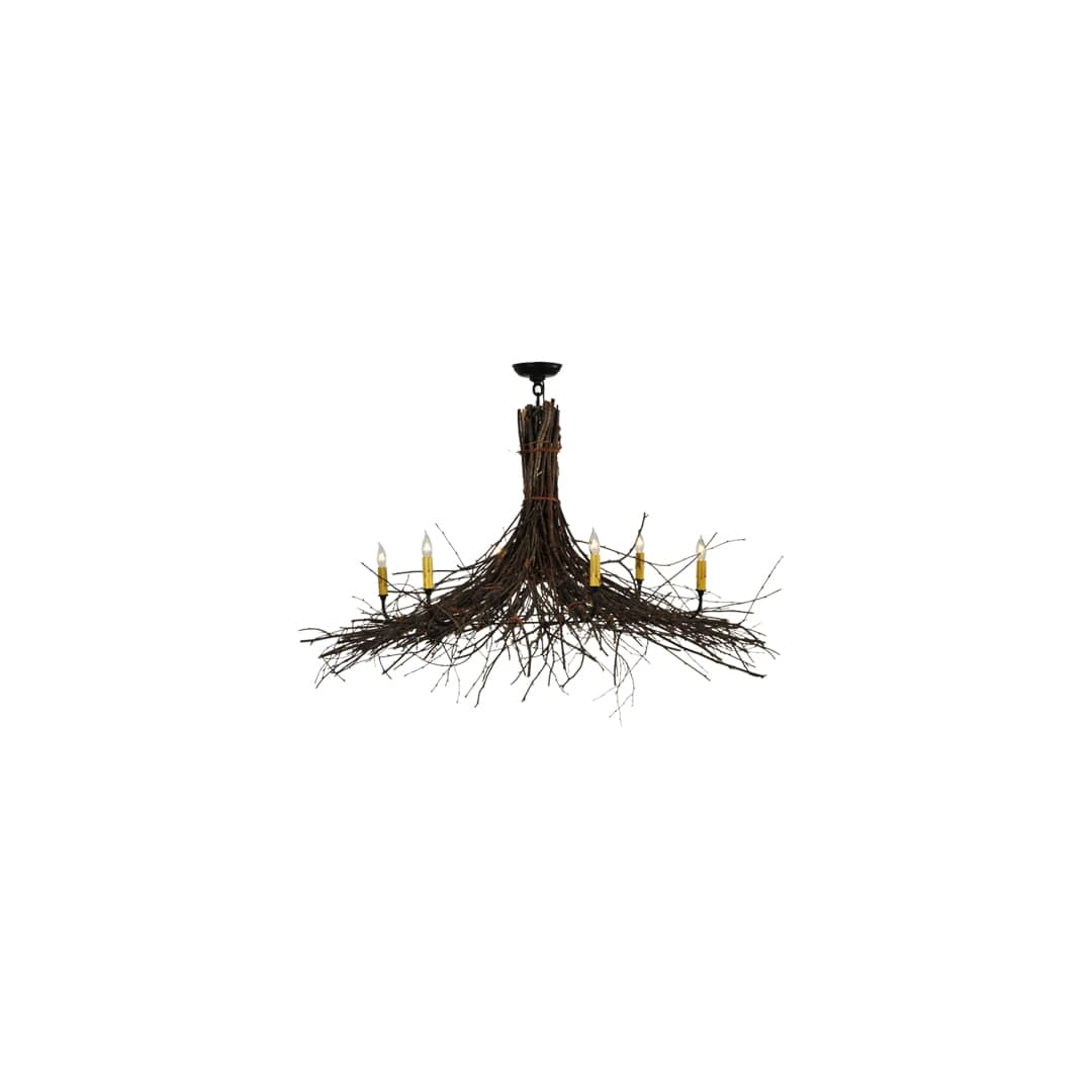 Twigs 6 Light 48" Wide Taper Candle Style Chandelier