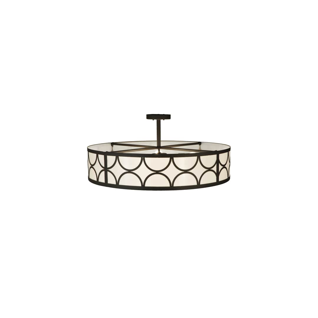 Revival Deco Cilindro 4 Light 36" Wide Semi-Flush Drum Ceiling Fixture
