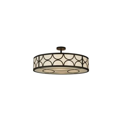 Revival Deco Cilindro 4 Light 36" Wide Semi-Flush Drum Ceiling Fixture