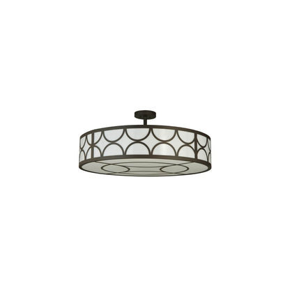 Revival Deco Cilindro 4 Light 36" Wide Semi-Flush Drum Ceiling Fixture