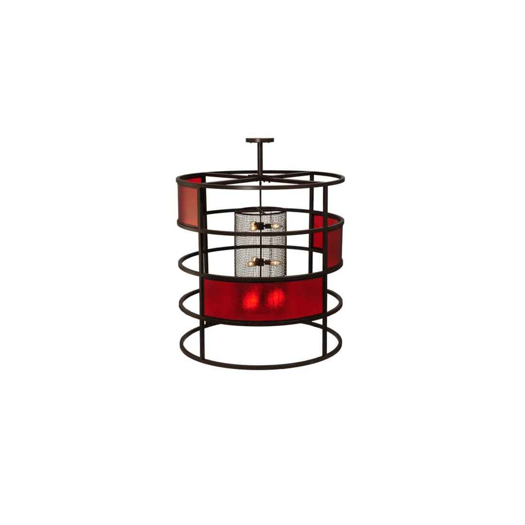 Tavern Red 9 Light 48" Wide Abstract Pendant