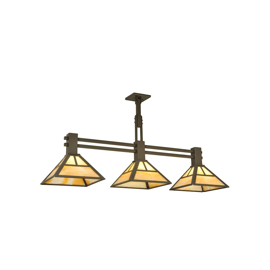 48" L "T" Mission 3 Light Island Chandelier
