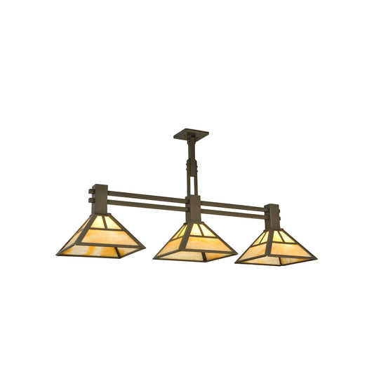 48" L "T" Mission 3 Light Island Chandelier