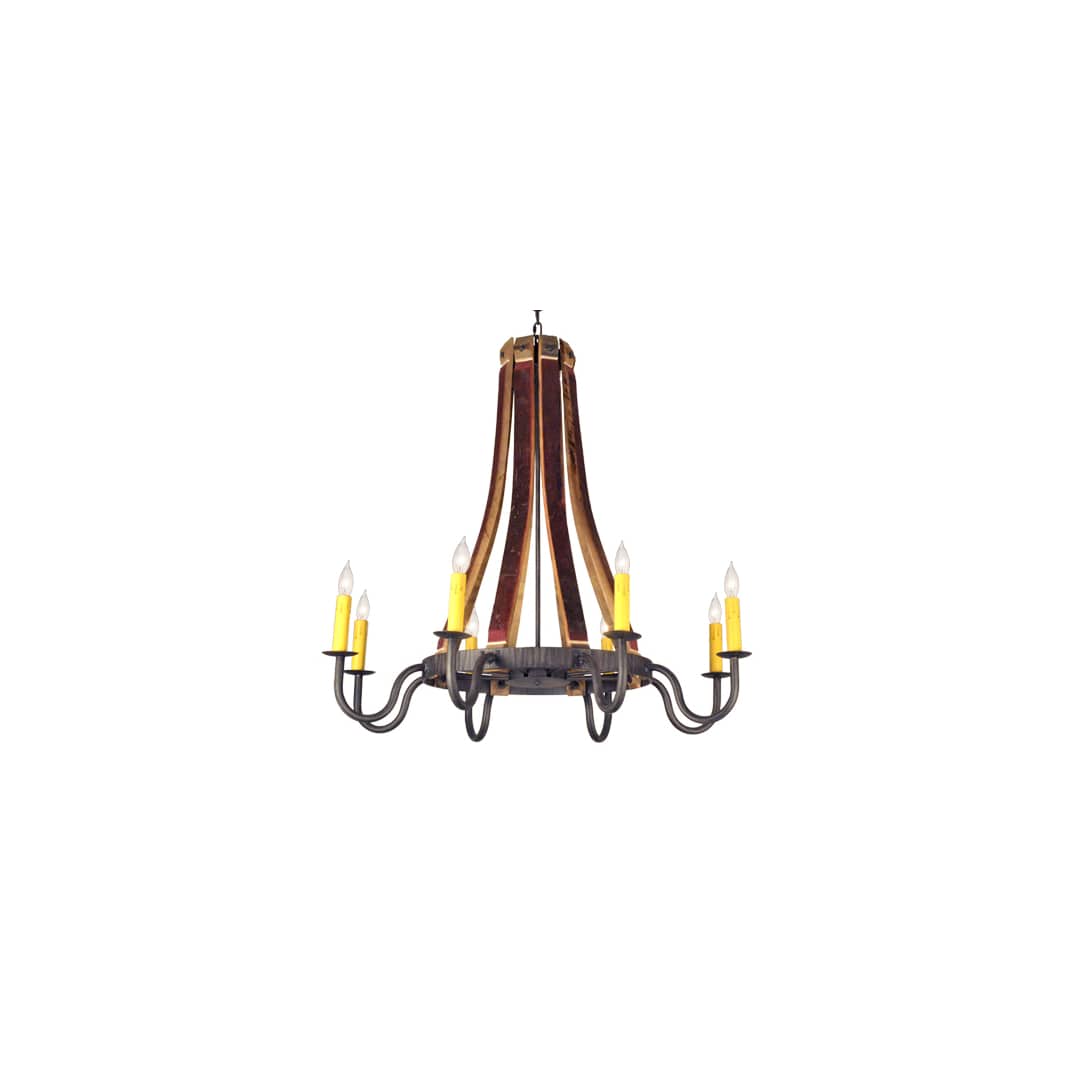 Barrel Stave Madera 8 Light 44" Wide Taper Candle Style Chandelier