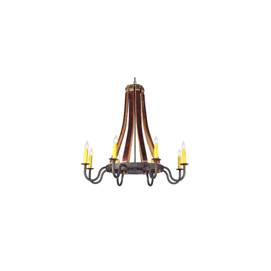 Barrel Stave Madera 8 Light 44" Wide Taper Candle Style Chandelier