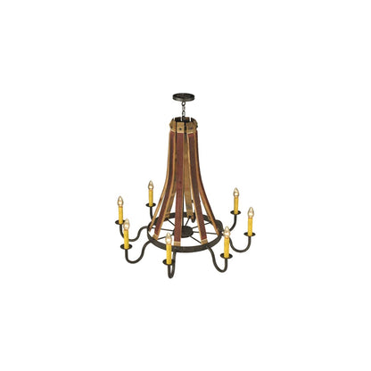 Barrel Stave Madera 8 Light 44" Wide Taper Candle Style Chandelier