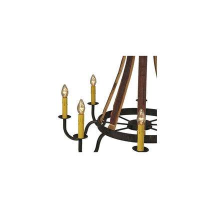 Barrel Stave Madera 8 Light 44" Wide Taper Candle Style Chandelier