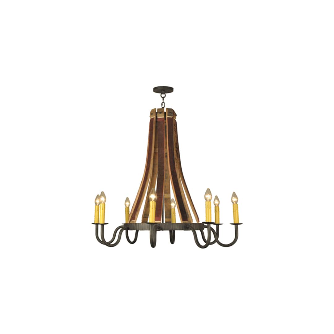 Barrel Stave Madera 8 Light 44" Wide Taper Candle Style Chandelier