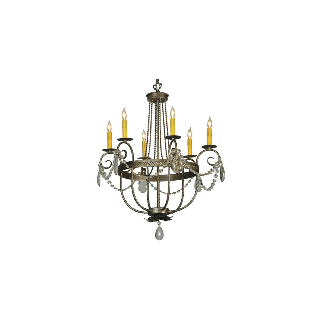 Antonia 6 Light 29" Wide Crystal Candle Style Chandelier