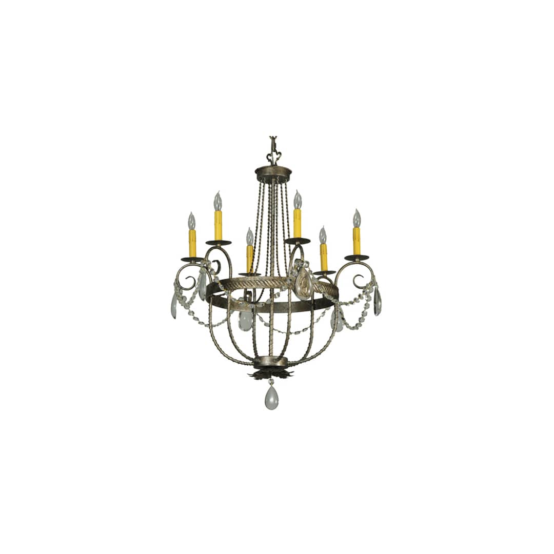 Antonia 6 Light 29" Wide Crystal Candle Style Chandelier