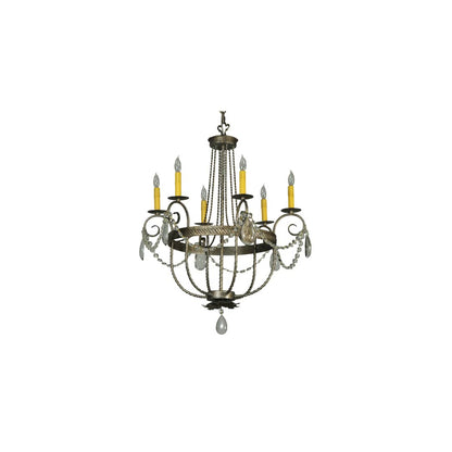 Antonia 6 Light 29" Wide Crystal Candle Style Chandelier