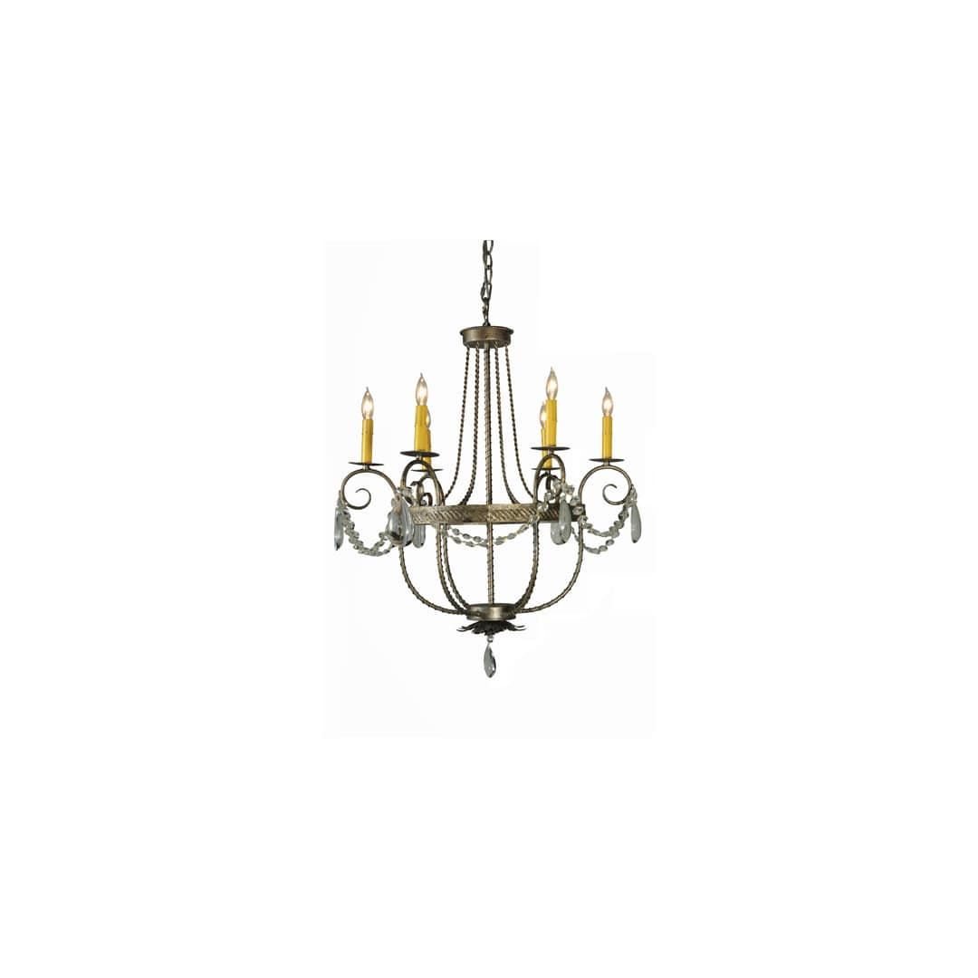 Antonia 6 Light 29" Wide Crystal Candle Style Chandelier