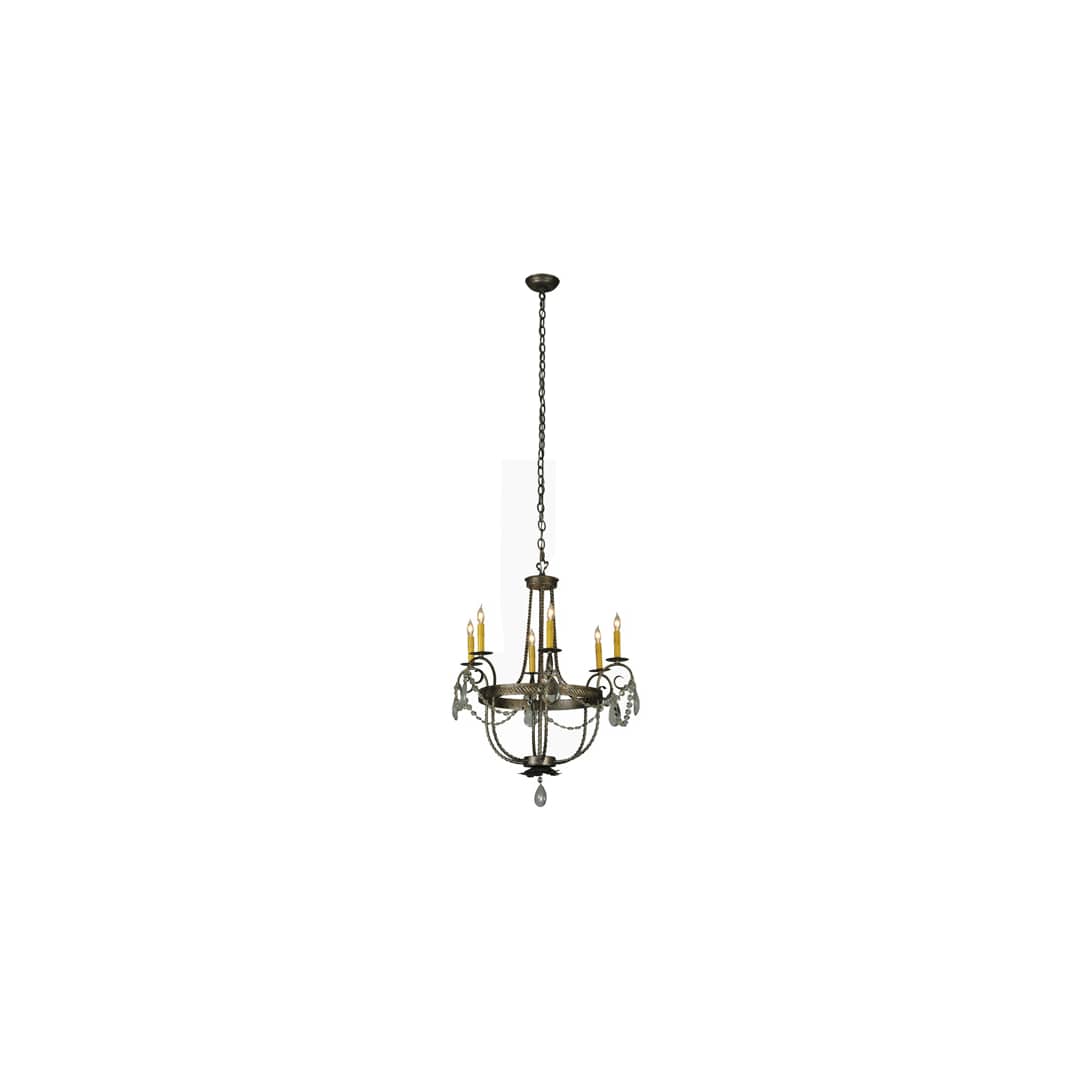 Antonia 6 Light 29" Wide Crystal Candle Style Chandelier