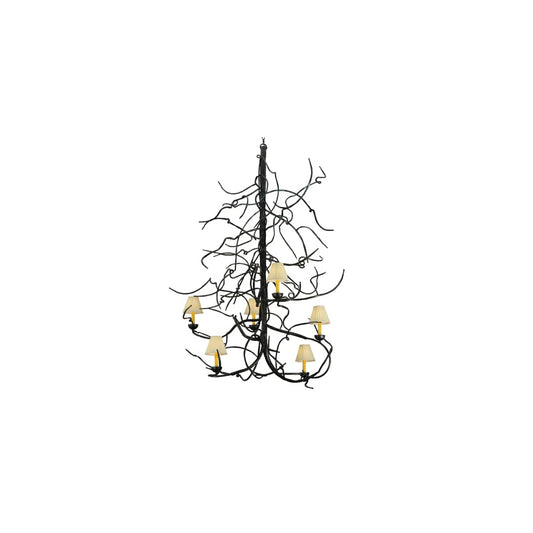 Winter Solstice 6 Light 50" Wide Wrought Iron Chandelier