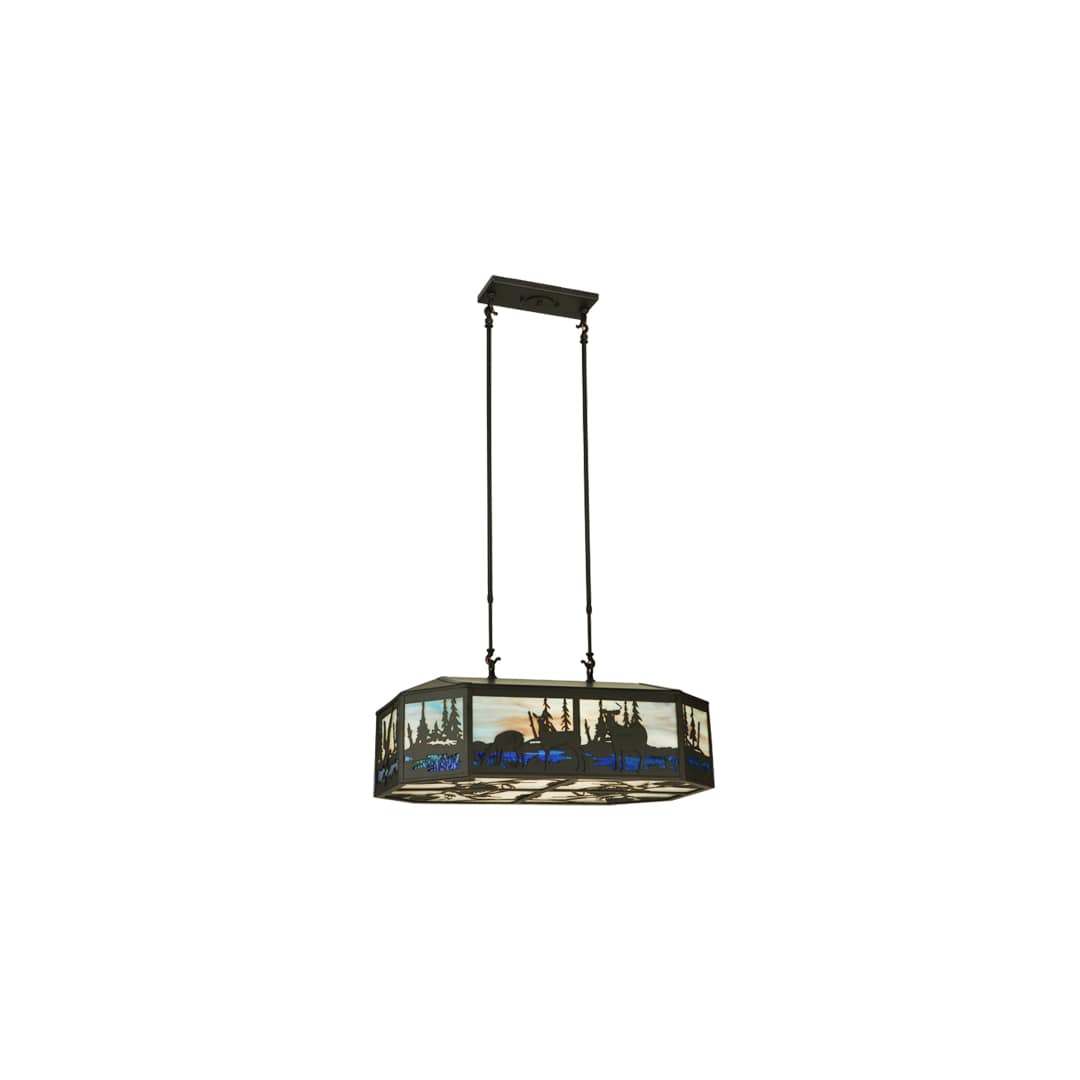 Long Deer 6 Light 22" Wide Linear Pendant