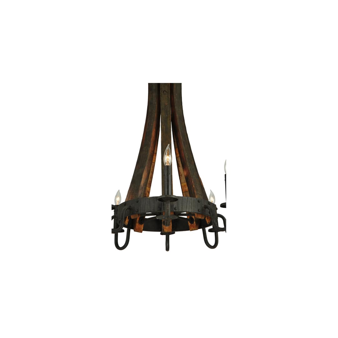 Barrel Stave Madera 8 Light 24" Wide Taper Candle Style Chandelier