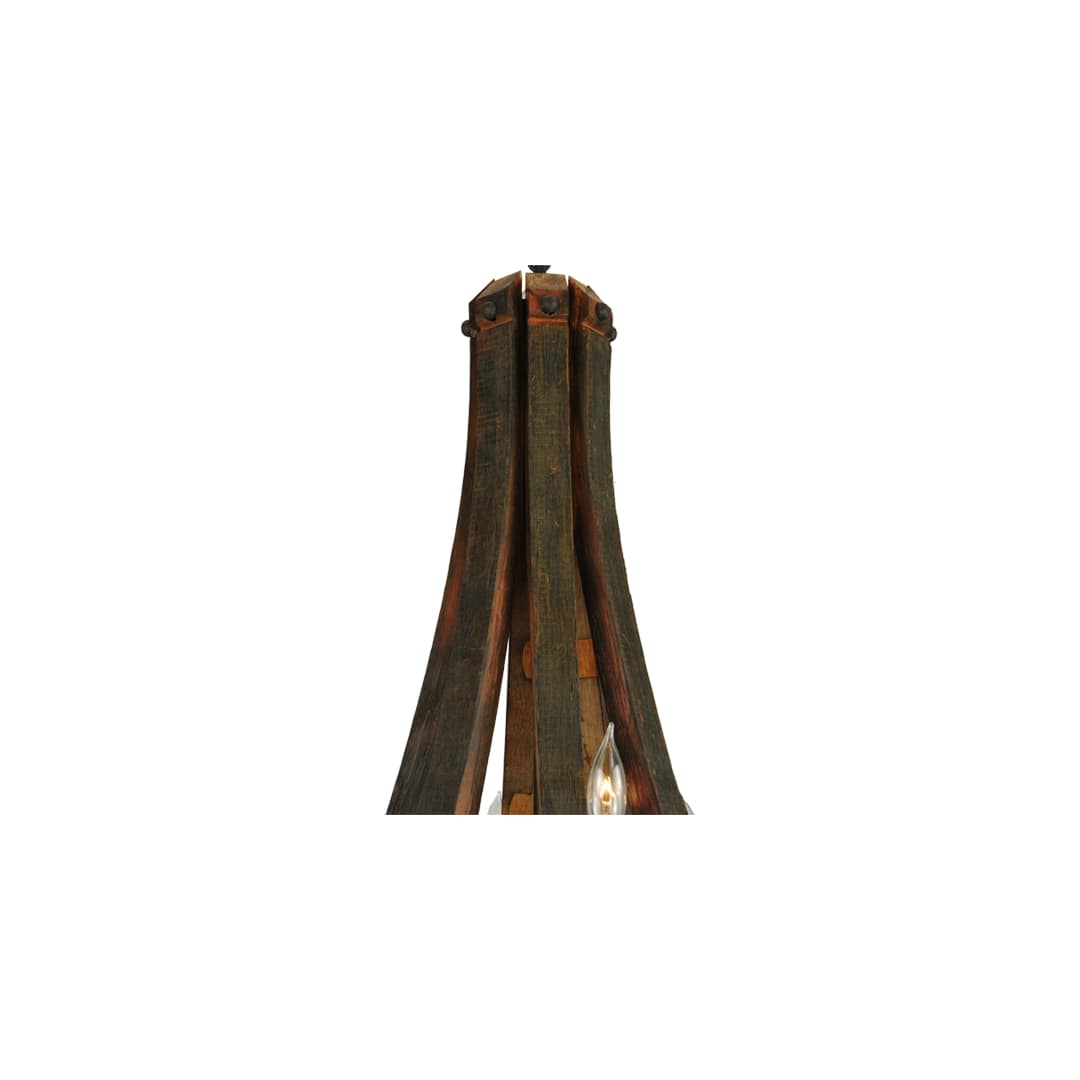 Barrel Stave Madera 8 Light 24" Wide Taper Candle Style Chandelier