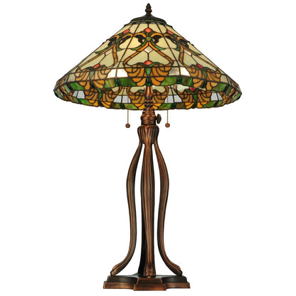 Middleton 3 Light 30" Tall Hand-Crafted Table Lamp with Stained Glass