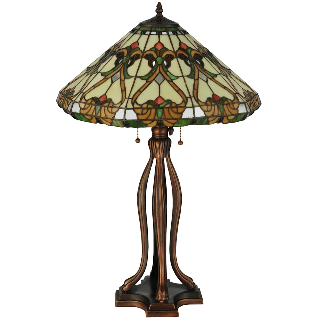 Middleton 3 Light 30" Tall Hand-Crafted Table Lamp with Stained Glass