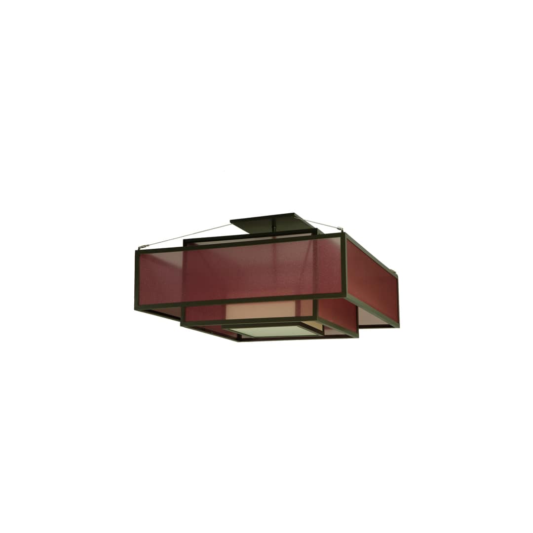 Quadrato Umador 4 Light 51" Wide Semi-Flush Square Ceiling Fixture - Timeless Bronze Finish