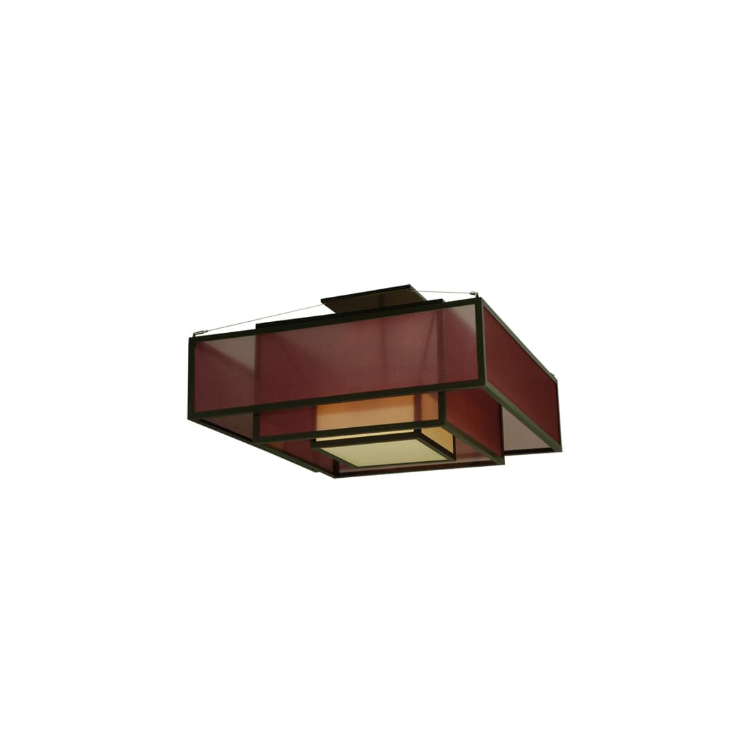 Quadrato Umador 4 Light 51" Wide Semi-Flush Square Ceiling Fixture - Timeless Bronze Finish