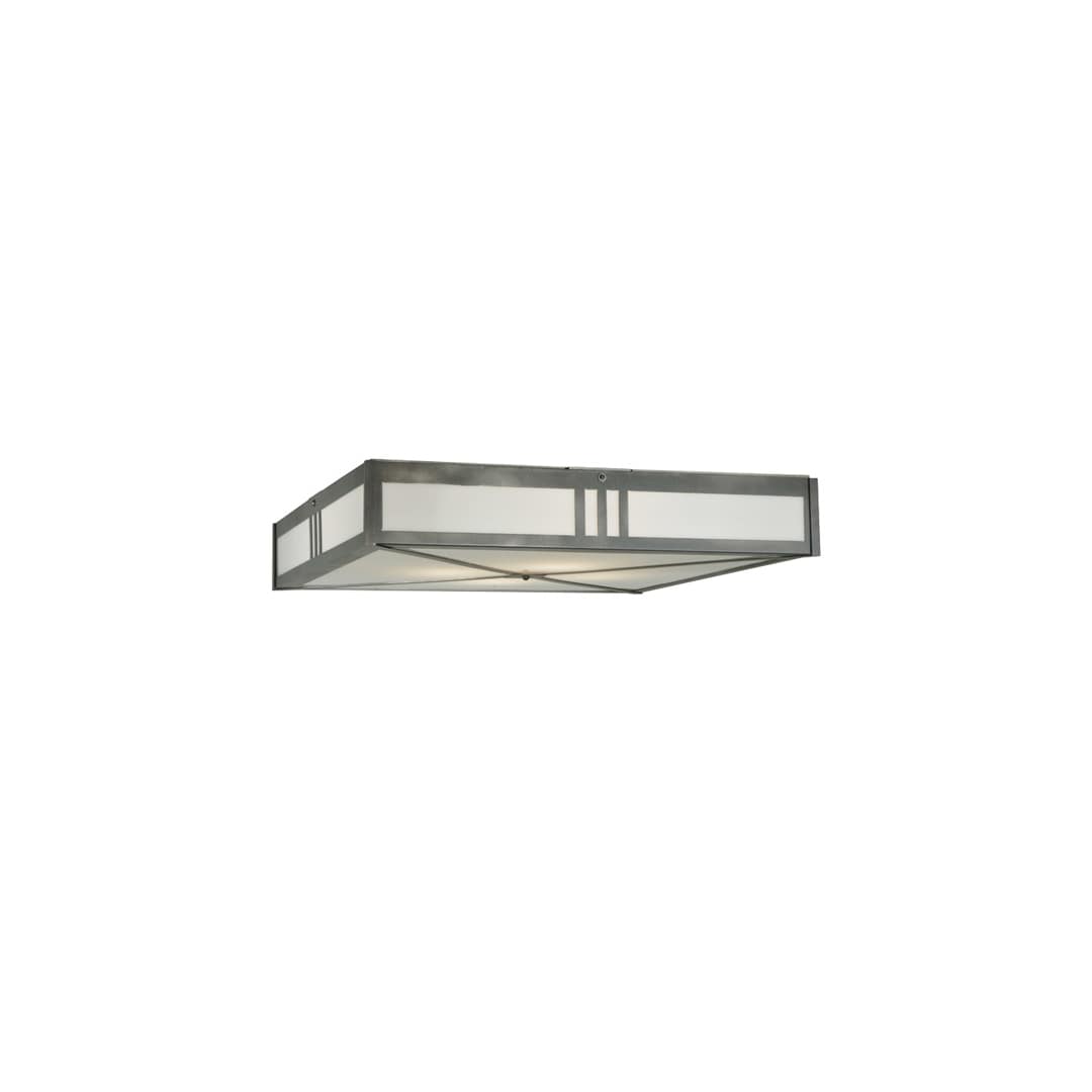 Whitewing 4 Light 36" Wide Flush Mount Square Ceiling Fixture - Blackened Pewter Finish - GU24 Bulb Base