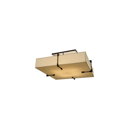 Quadrato Massage 8 Light 55" Wide Semi-Flush Square Ceiling Fixture